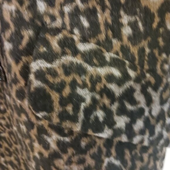 Coach Leopard Print Oversized Coat Size Large, Luxury, Wool Blend, Elevated - Picture 10 of 16